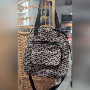 Kipling Women's Geometric Black and Tan Backpack